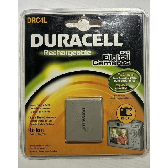 DRC4L Duracell Rechargeable Li-lon Battery New In Package Sealed - Picture 1 of 3